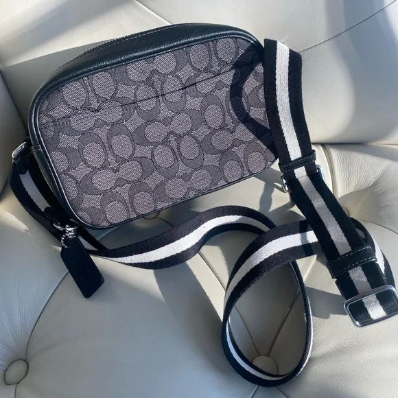 Coach Signature Black and Gray Crossbody Bag - Picture 2 of 10